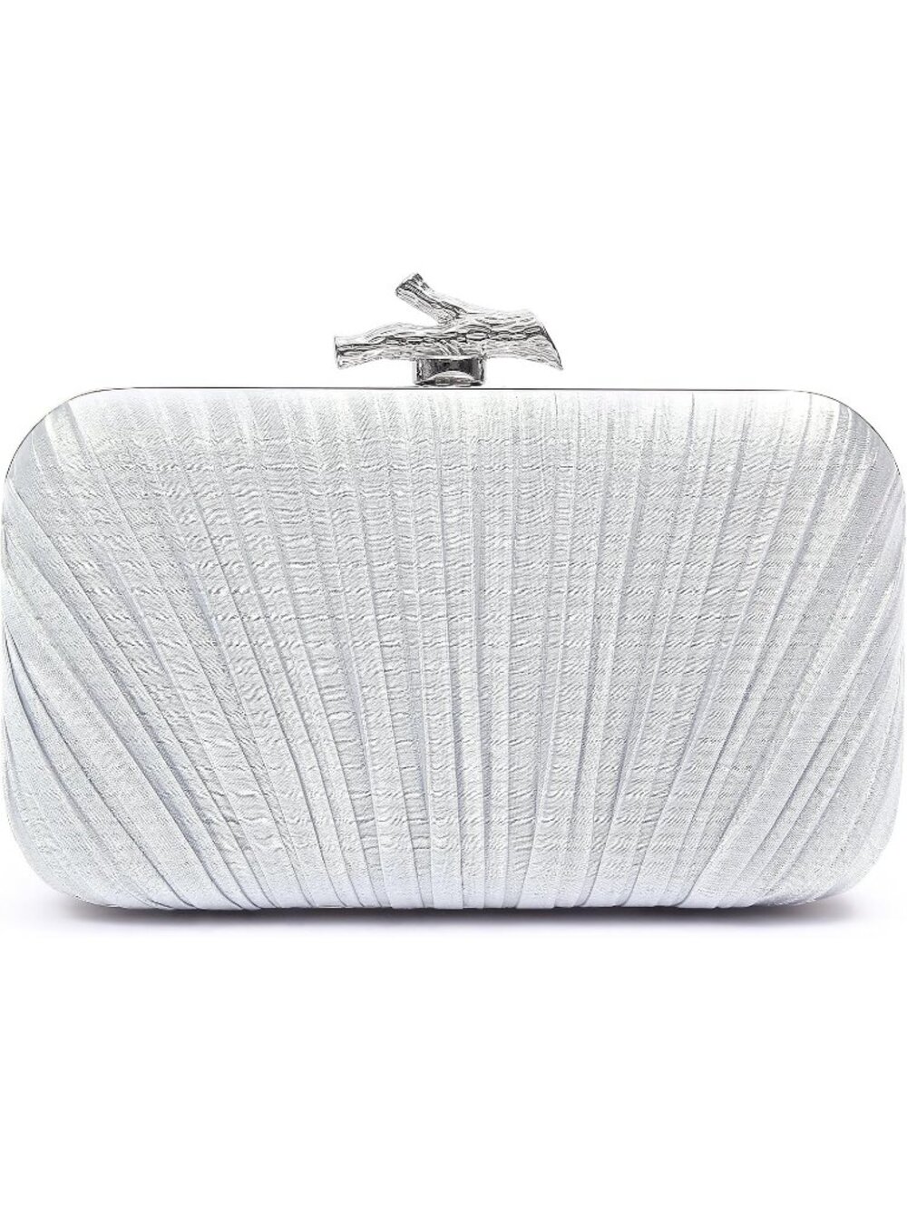 〽️Women's Silver Clutch Purse Pleated For Formal With Chain Evening Party Bag